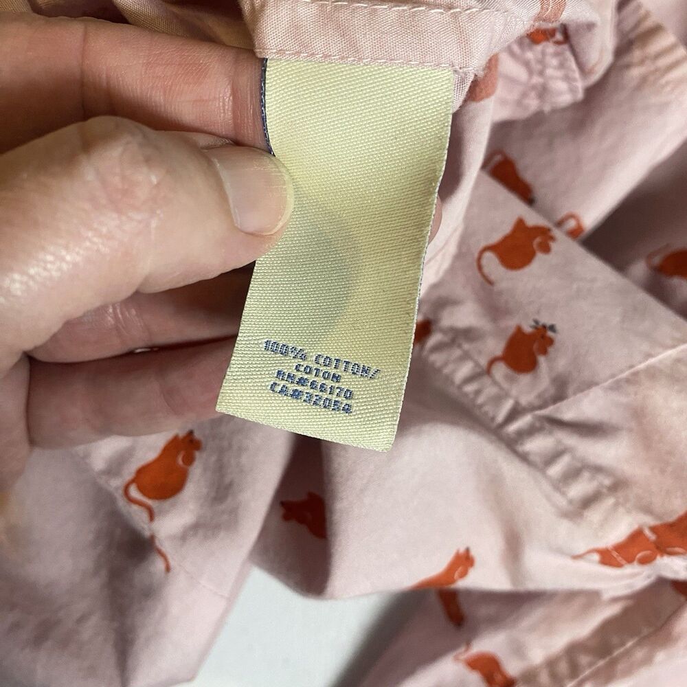 Anthropologie Odille Mouse & Cheese Novelty Print Button Down Shirt Pink Size 6 - Picture 8 of 10
